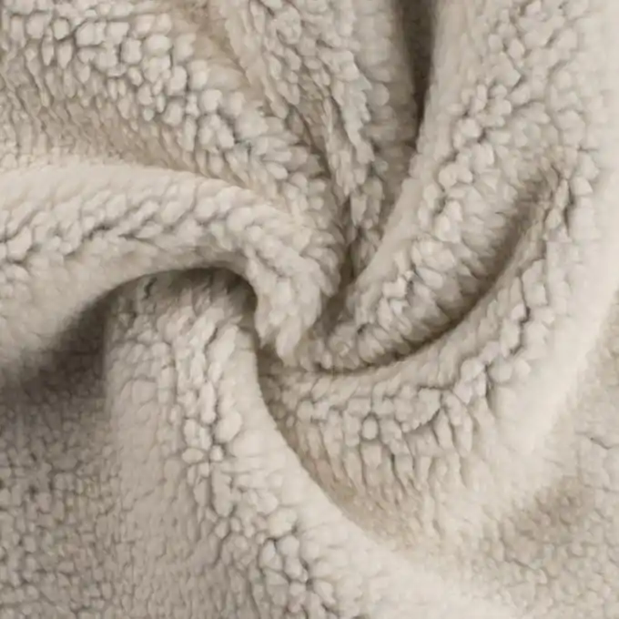 Bouclé-Stoff einfarbig Ecru Ausverkauf