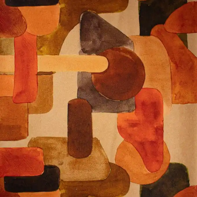 Scuba Wildlederimitat abtrakte Motive terrakotta Nur Heute