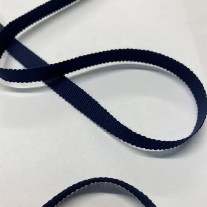 Billig Grobkörniges Band Baumwolle 10 mm marineblau