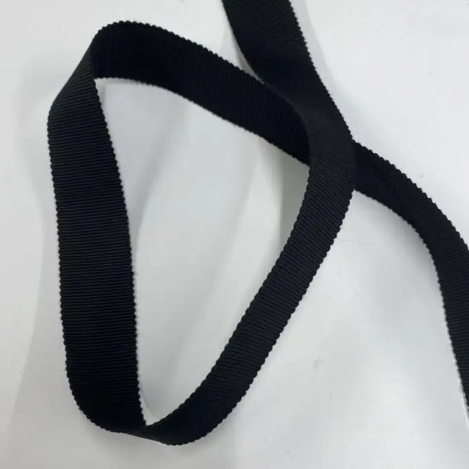 Grobkörniges Band Baumwolle 25 mm schwarz Expressversand