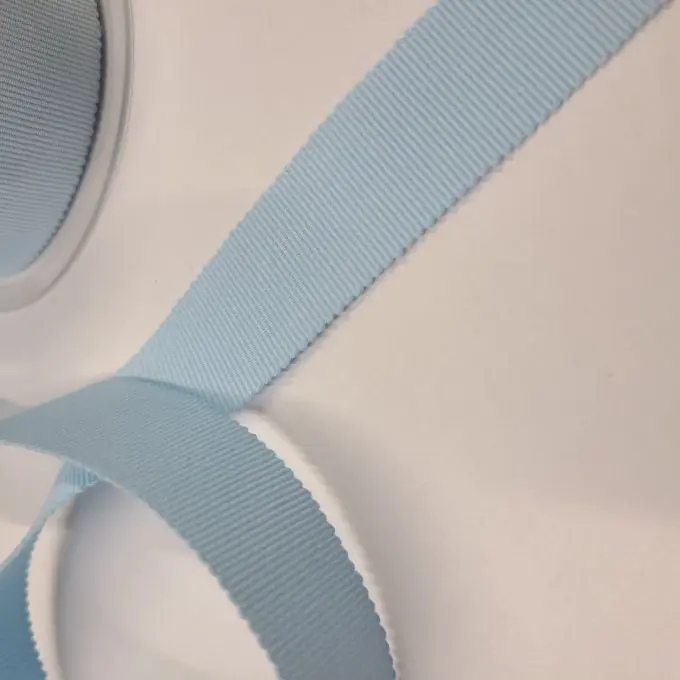 Weltweiter Versand Grobkörniges Band Baumwolle 25 mm babyblau