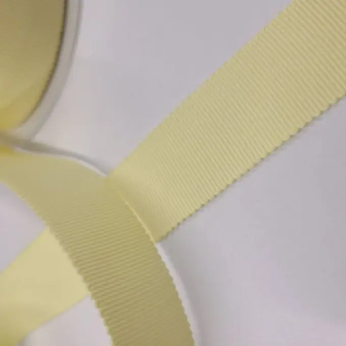 Neu Grobkörniges Band Baumwolle 25 mm zitronengelb