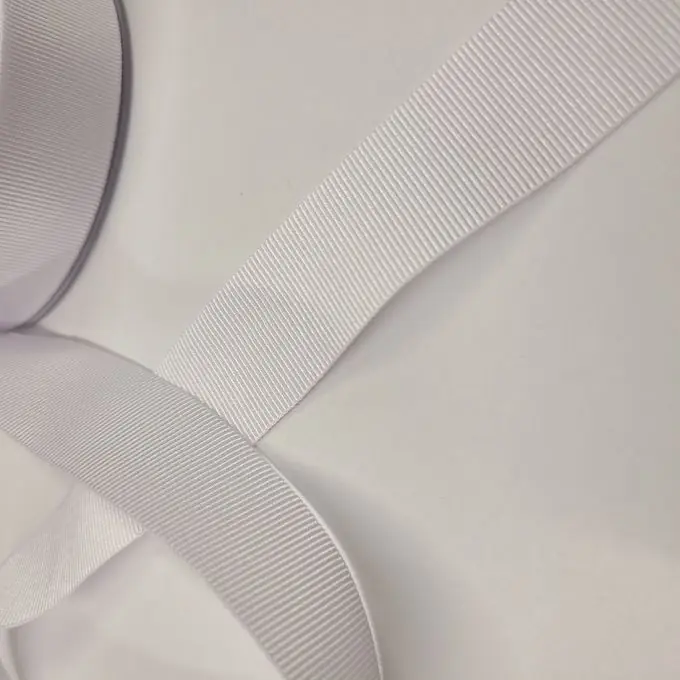 Schweres grobkörniges Band Polyester 25 mm weiß Premium