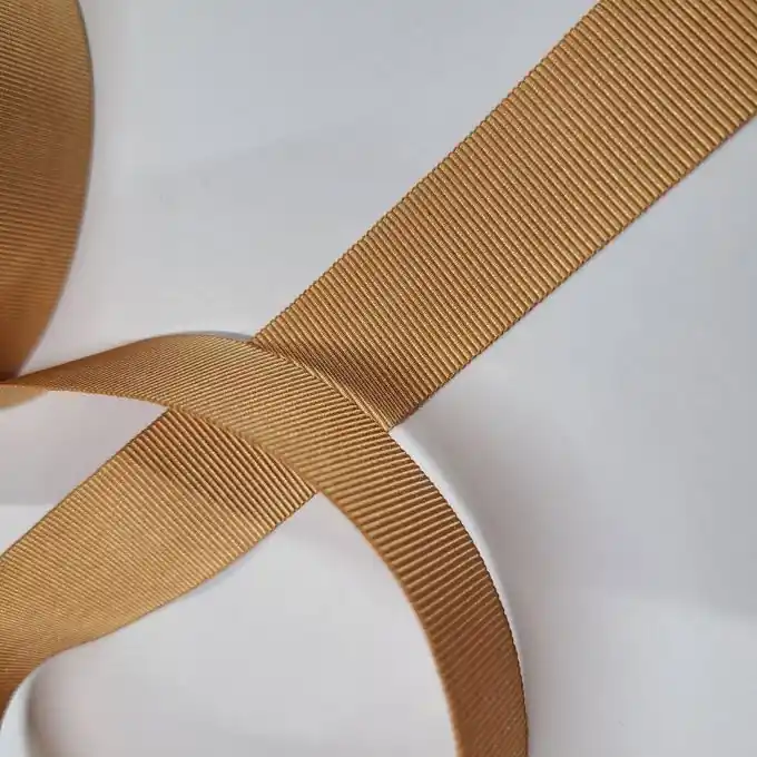 Neuheit Schweres grobkörniges Band Polyester 25 mm karamell