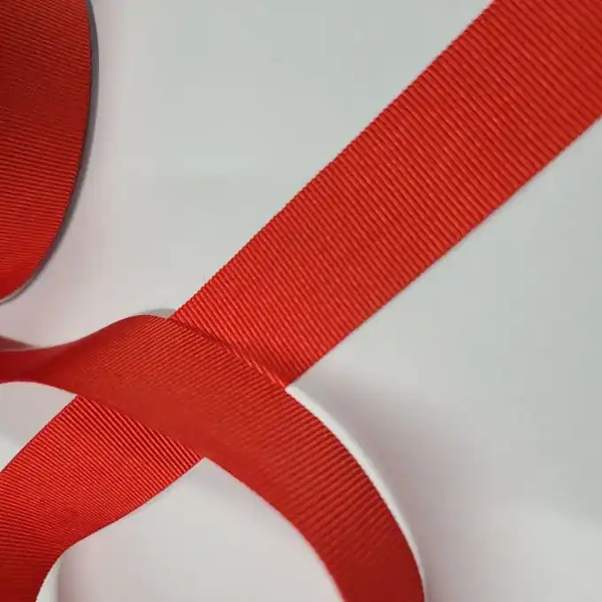 Schweres grobkörniges Band Polyester 25 mm rot Wochenendangebot