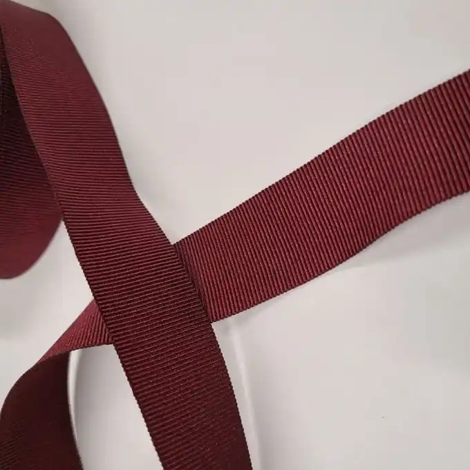 Schweres grobkörniges Band Polyester 25 mm bordeauxrot Zertifiziert