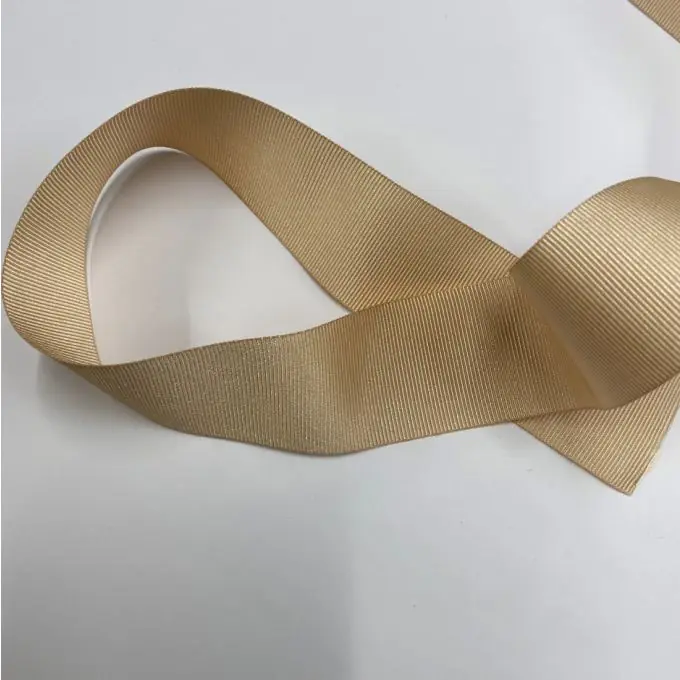 Weltweiter Versand Schweres grobkörniges Band Polyester 38 mm beige