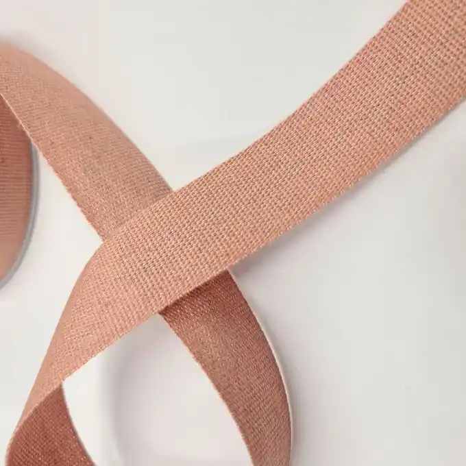 Band Leinen-Baumwolle 25 mm zartrosa Gratis Versand