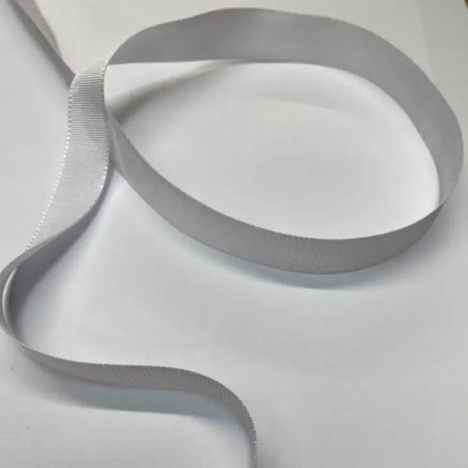 Band Polyester gestreift 16 mm weiß Ausverkauf