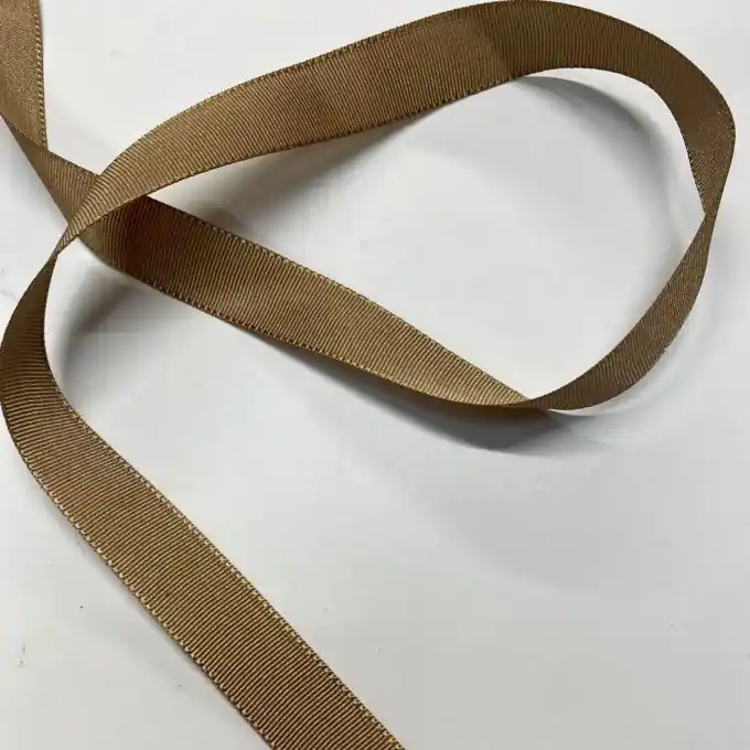 Band Polyester gestreift 16 mm taupe Direktkauf