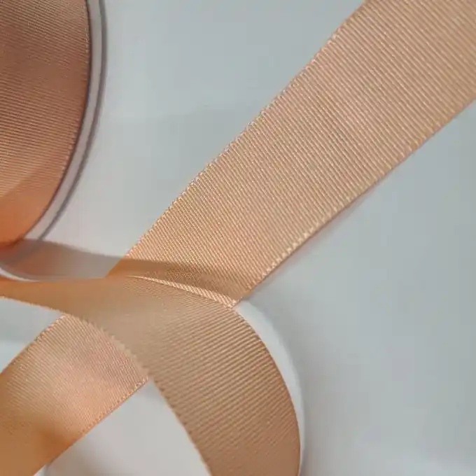 Hochwertig Band Polyester gestreift 25 mm nude