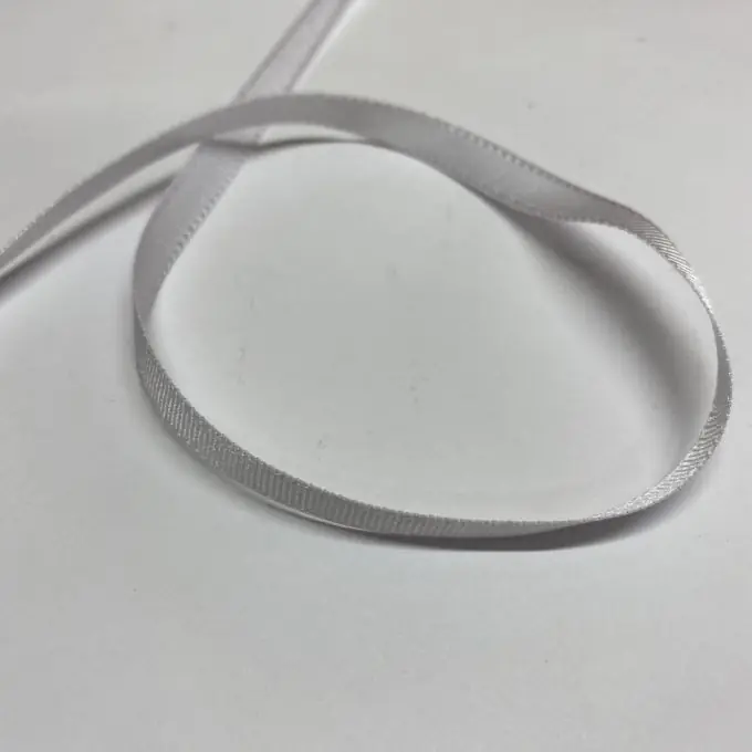 Preiswert Band Polyester gestreift 6 mm weiß