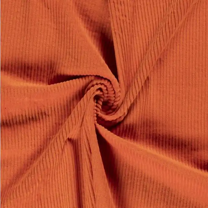 Nur Heute Schwerer grobgerippter Samtstoff 100% Baumwolle orange