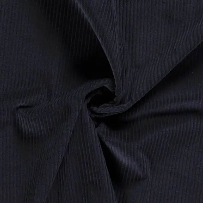 Schwerer grobgerippter Samtstoff 100% Baumwolle marineblau Kracherpreis