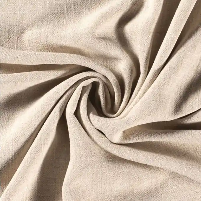 Leichtes Viskose-Leinen Gewebe in Ecru für Blusen Knallerangebot