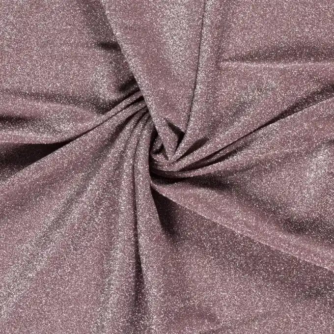 Jersey-Stoff Lurex silbern altrosa Zertifiziert
