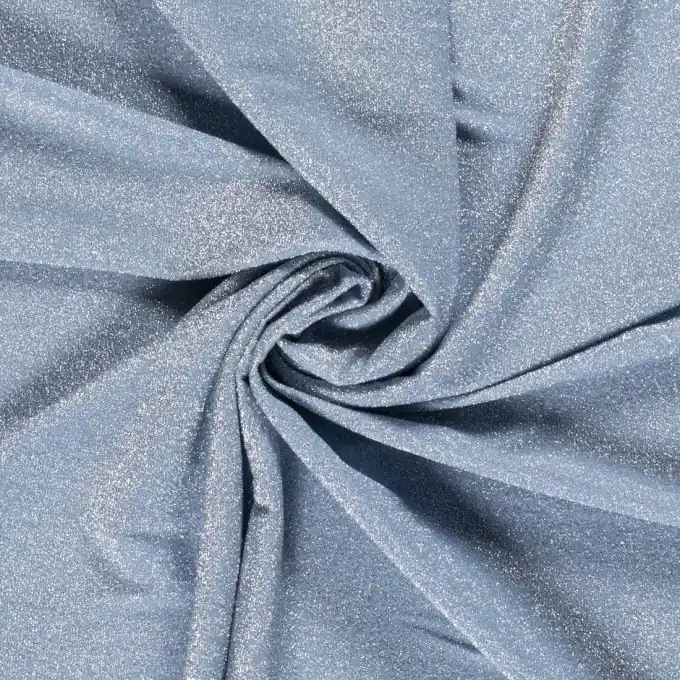 Jersey-Stoff silbern blau Ab Werk