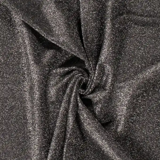 Jersey-Stoff Lurex silbern schwarz Sale
