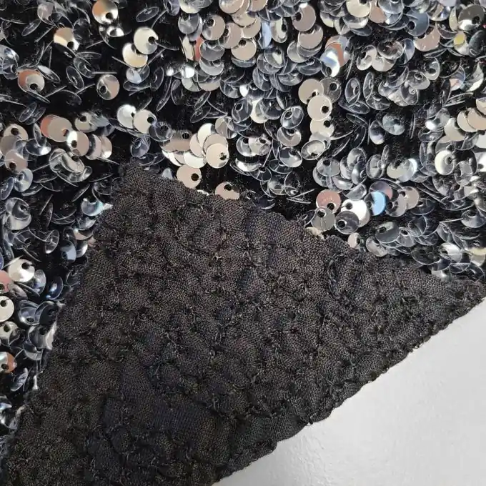 Strickstoff schwer Pailletten 3D silber Top-Seller