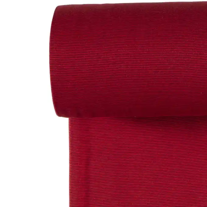 Baumwoll-Elasthan-Schlauch mit Mini-Streifen in Rot Kracherpreis