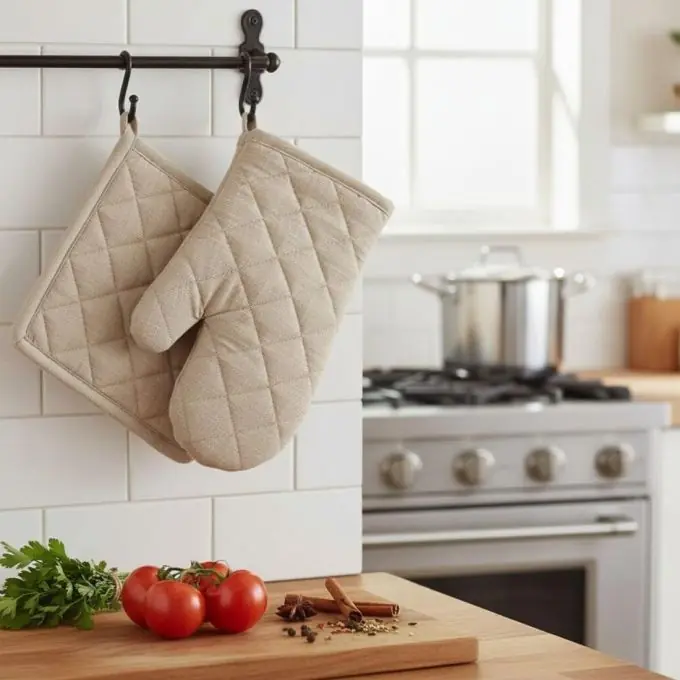 Ofenhandschuh & Topflappen Essentiel Ecru Preis Gesenkt