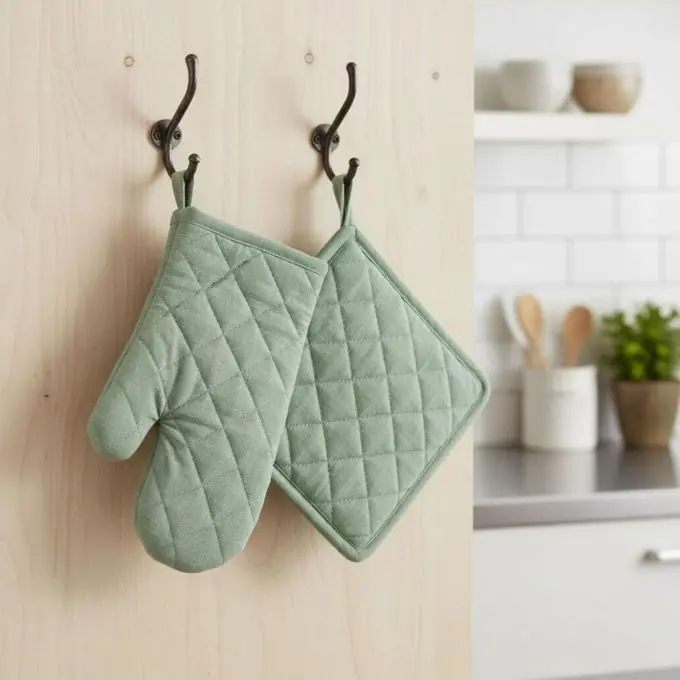 Ofenhandschuh & Topflappen Essentiel Grün Geprüft