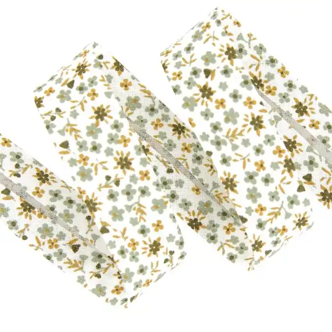 Schrägband Blumen grün 20mm Heißes Angebot