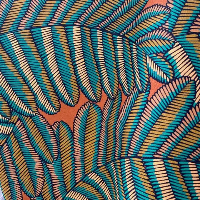 Preis Gesenkt Thevenon Polsterstoff Farn-Print Terracotta