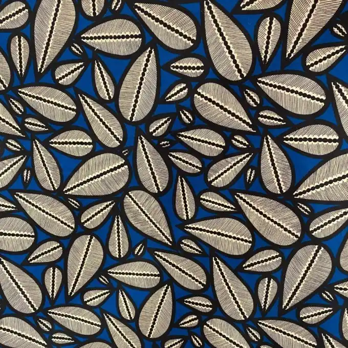 Kaffeebohnen-Druck auf blauem Polsterstoff – Thevenon Garantierte Lieferung