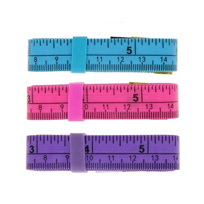 Letzte Chance 1,5m langes Schneidermaßband in Blau/Rosa/Violett, 1cm breit