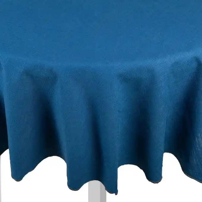 Nur Heute Tischdecke aus 100 % Baumwolle, blau, Durchmesser 160cm
