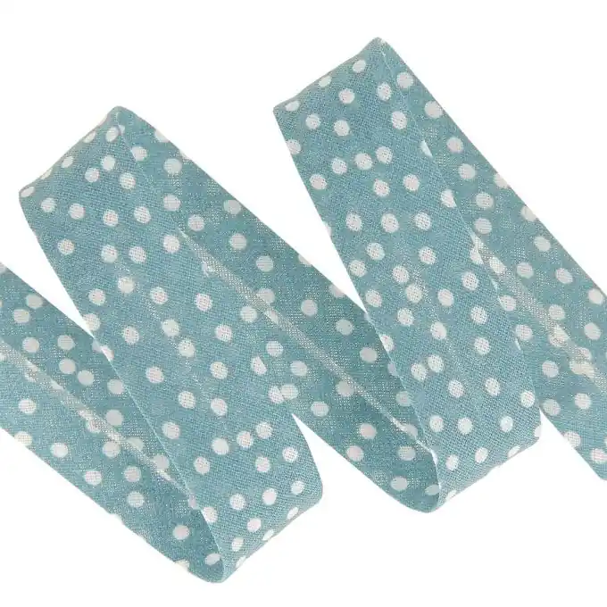 Hochwertig Schrägband Punkte blau 20mm