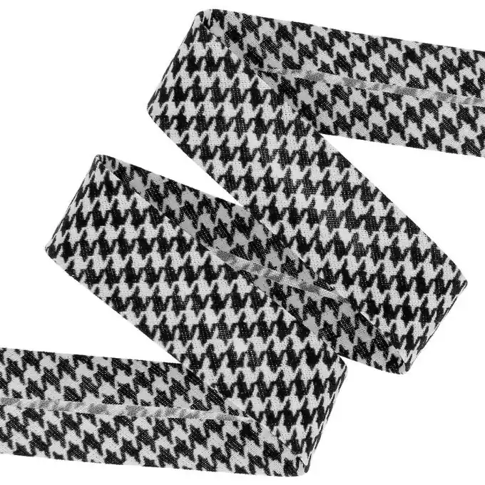 Schrägband Hahnentrittmuster 20mm Im Trend