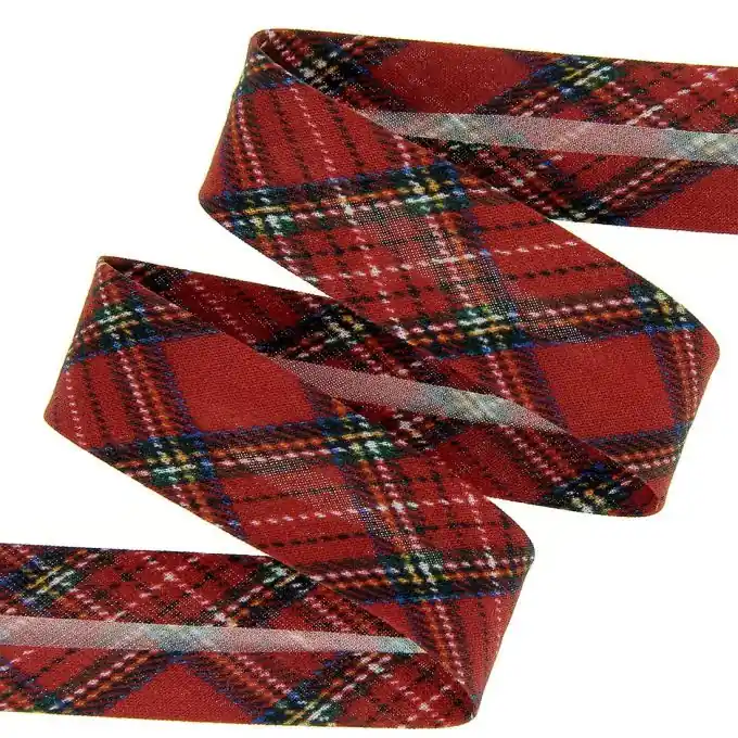 Preisreduziert Schrägband Schottenmuster rot