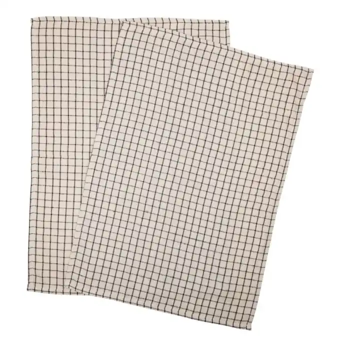 Sofort Bestellen Set of 2 white checkered dish towels 50x70cm