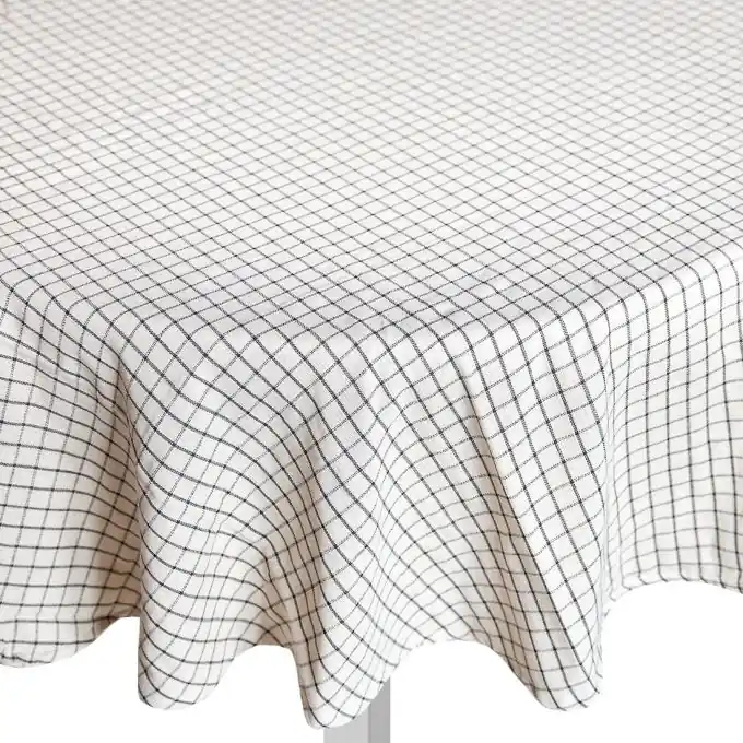 Online Kaufen Tischdecke rund weiß kariert Durchmesser 160cm