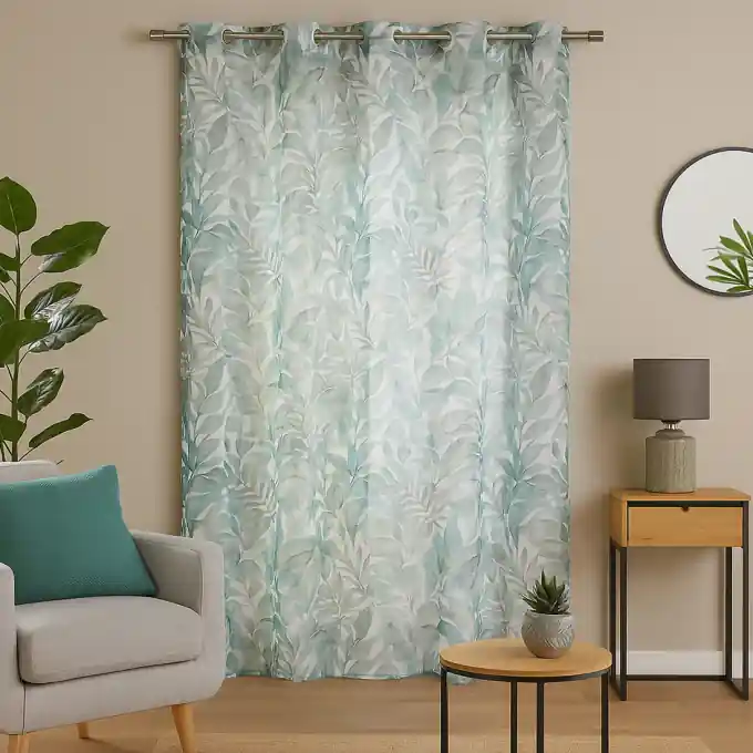 Vorhang Calm-Serie Los Angeles Türkisgrau 140x240cm Kostenloser Rückversand