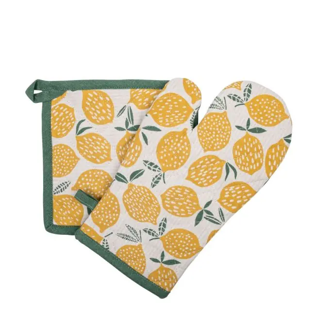 Ofenhandschuh & Topflappen Zitronen Gelb Knallerangebot