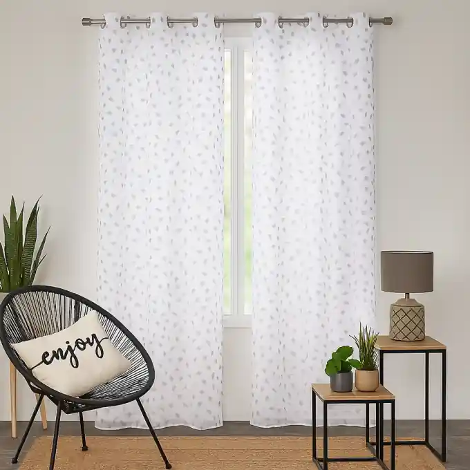 Im Trend Vorhang Majorca grau, Blattmuster, 140x240cm