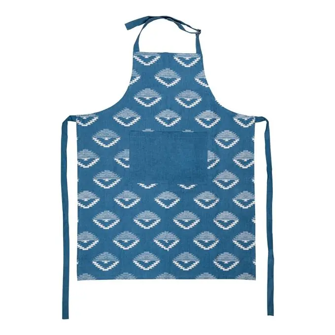 Küchenschürze Linen Look blau 70 x 85 cm Direkt Vom Hersteller