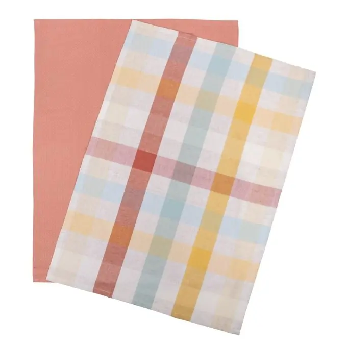 Top-Seller 2er Set Geschirrtücher Vichy bunt 50x70cm