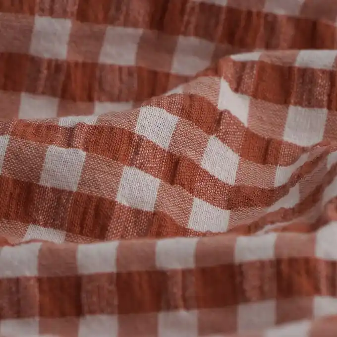 Seersucker Baumwolle Karos rosa Begrenztes Angebot