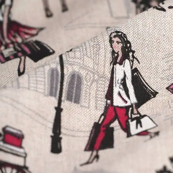 Nur Für Kurze Zeit Dicker Baumwollstoff Leinenoptik Haute Couture rosa