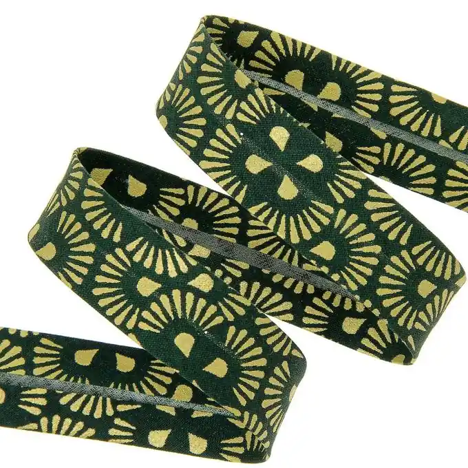 Grünes Lurex Weihnachtsband 20mm – Biais Noël Bestpreis