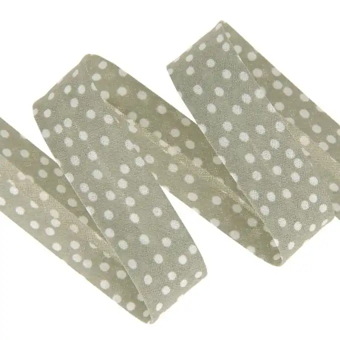 Schrägband Punkten Grün/Khaki 20 mm Top-Qualität