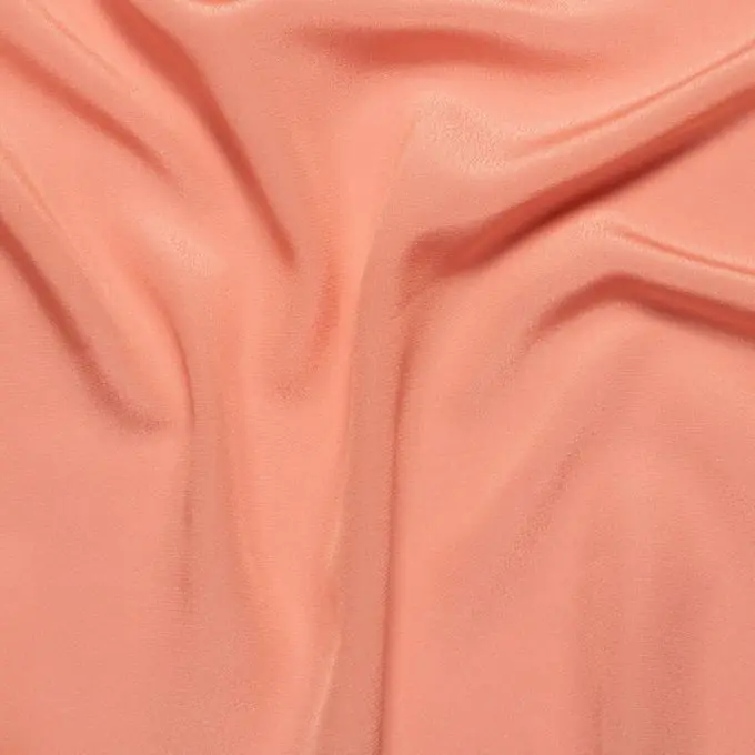 Krepp Seide einfarbig Koralle Billig