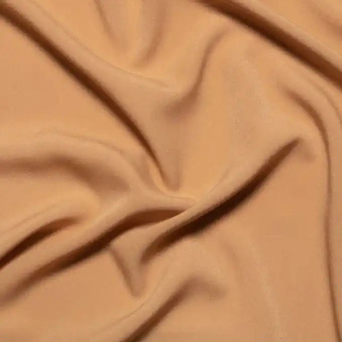 Neue Kollektion Krepp Polyester einfarbig kamel