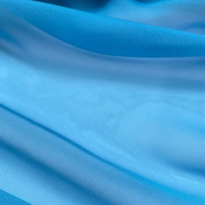 Highlight Leichter Chiffon Polyester einfarbig cyan