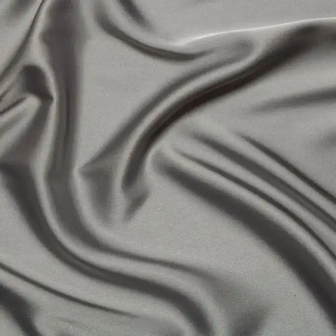 Satinstoff Polyester Stretch Grau Rabatt