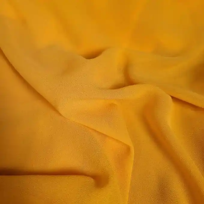 Nur Heute Crêpe Georgette Polyester einfarbig senfgelb